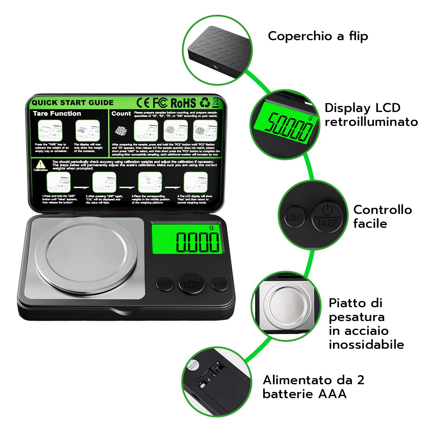 Detalle de Wigearss bilancia di precisione 50 g