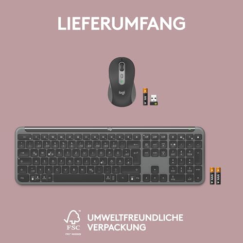 Thumbnail 12 de Logitech MK950 Signature Slim: Kabelloses Tastatur‑Maus-Set für Privat- und Arbeitsalltag