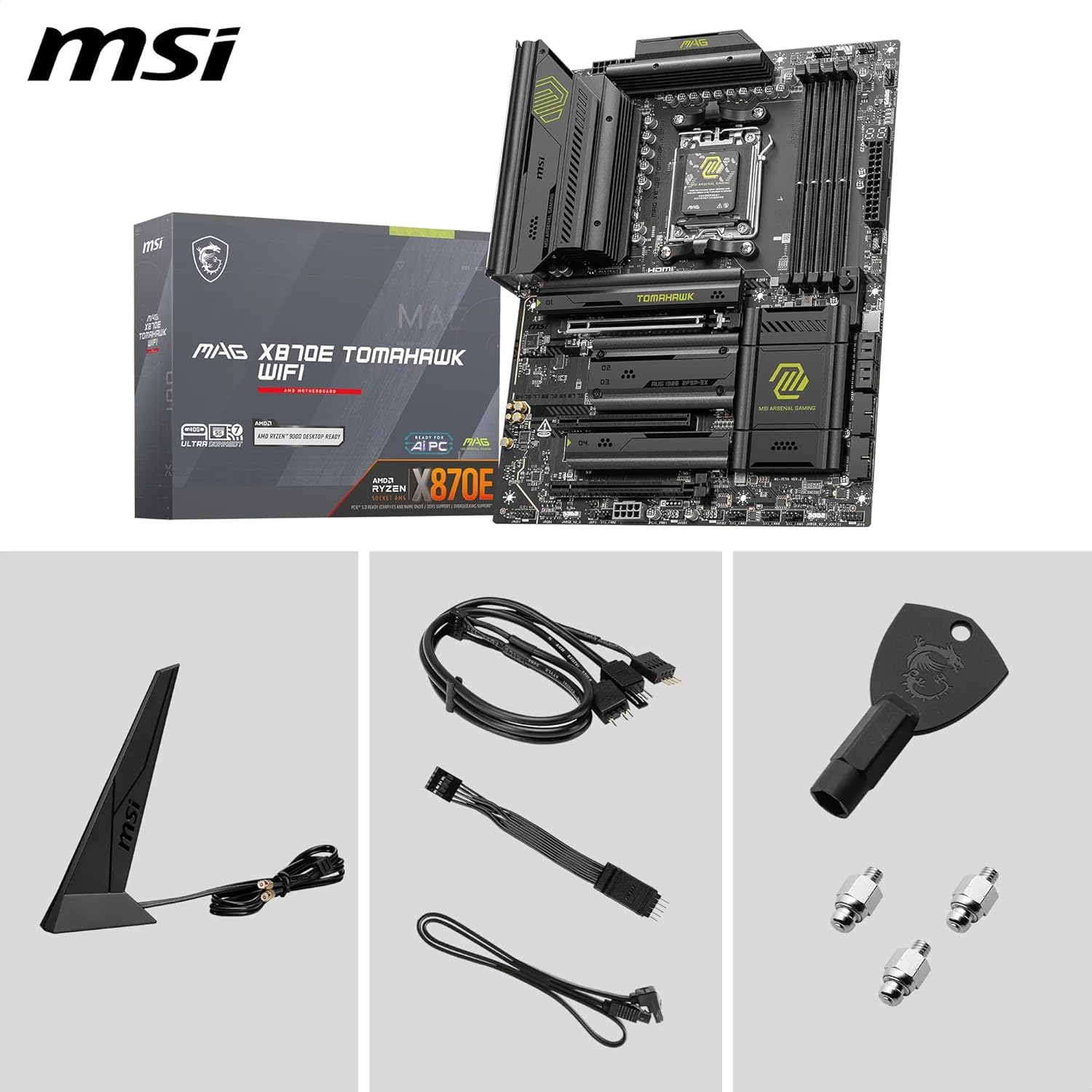 Thumbnail 6 de MSI MAG X870E TOMAHAWK WIFI (ATX) AM5 motherboard with Wi‑Fi 7 and PCIe 5.0