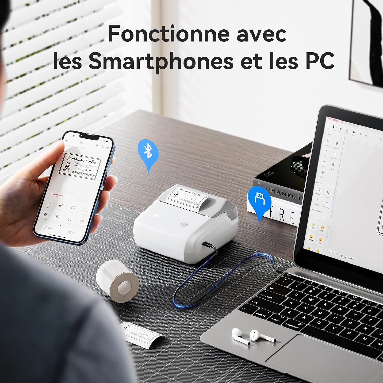 Thumbnail 5 de NIIMBOT B31 étiqueteuse — Imprimante thermique portable 20–77 mm pour codes-barres, adresses et logos