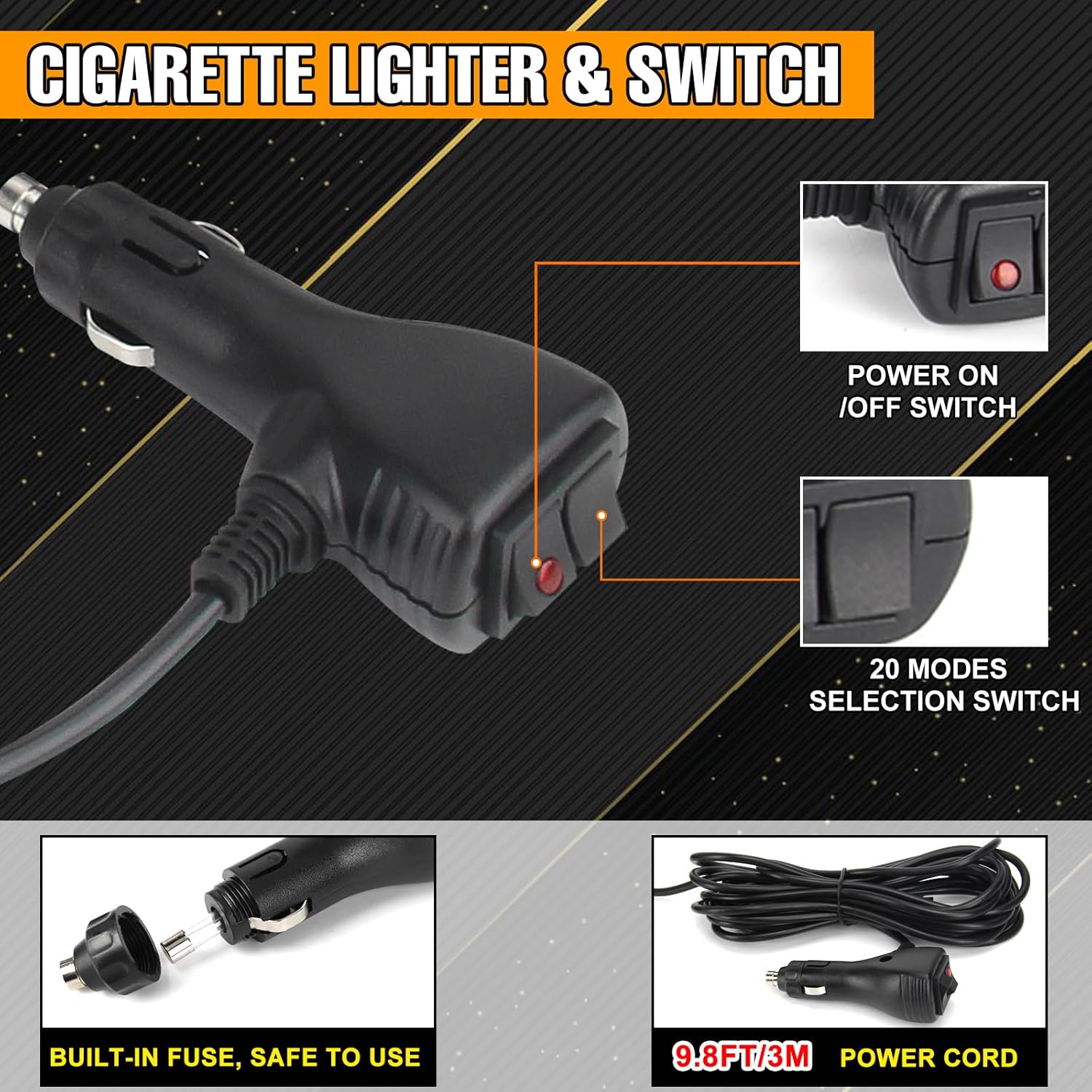 Thumbnail 6 de I LITTON Amber Flashing Beacon Strobe Light Bar with 16 Modes and Magnetic Base