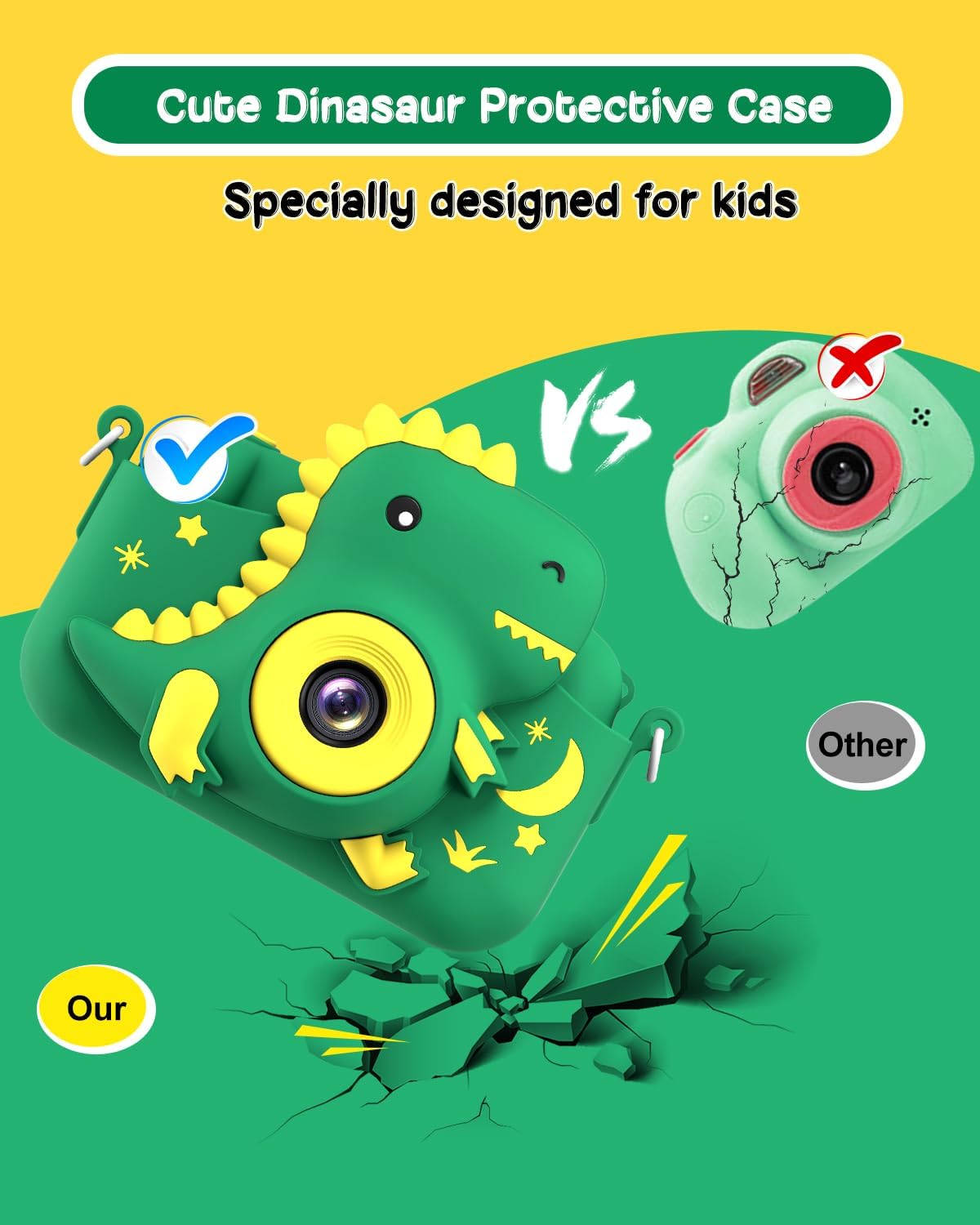 Thumbnail 5 de GREENKINDER Kids Camera 2.0” Dual Lens 20MP with 1080P Video, 32GB Card