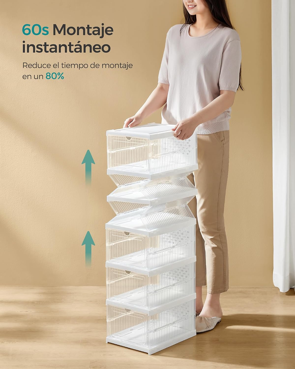 Detalle 2 de SONGMICS LSP205W01 Cajas para zapatos 6 unidades