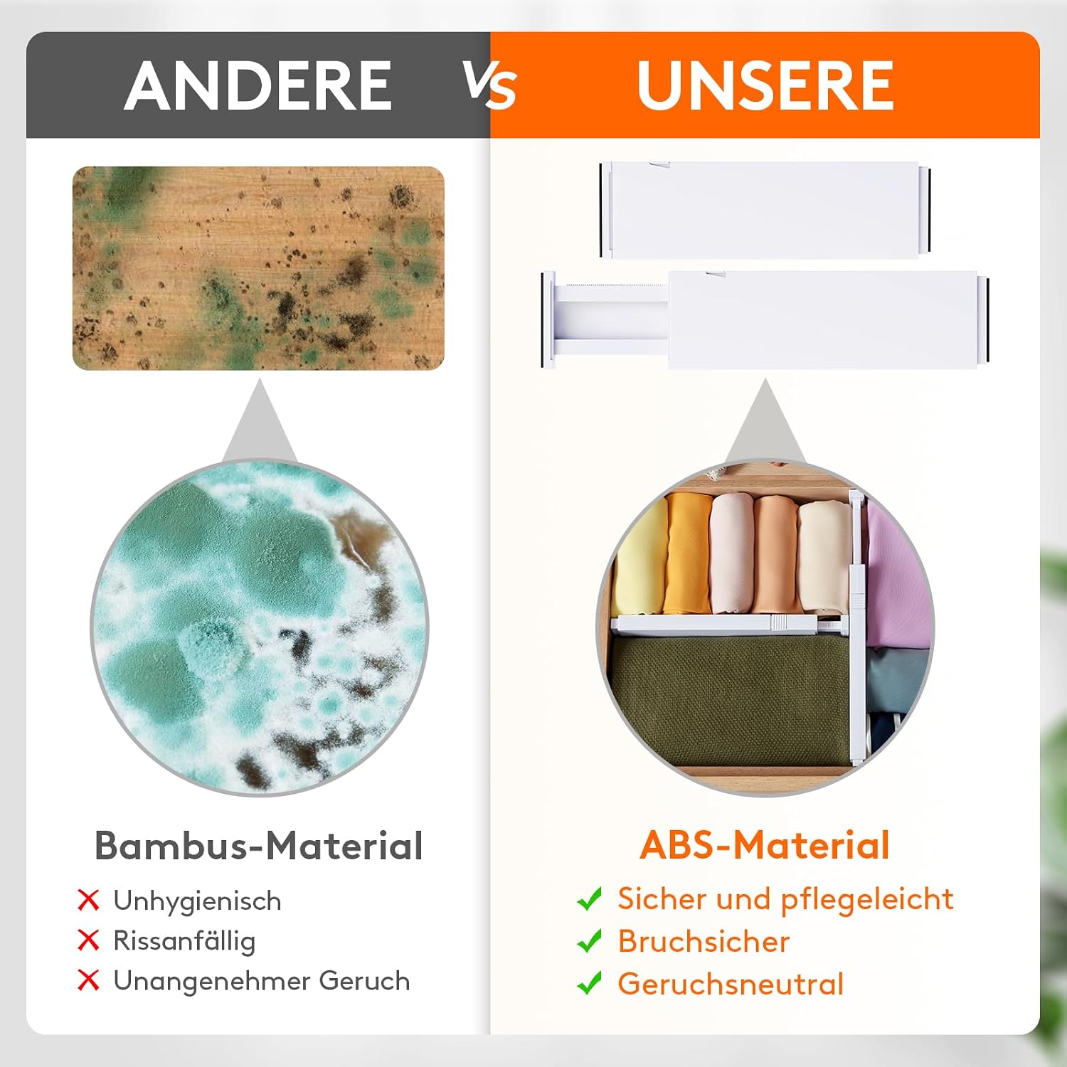 Detalle 2 de Lifewit Schubladentrenner Set 8 für 34–50 cm