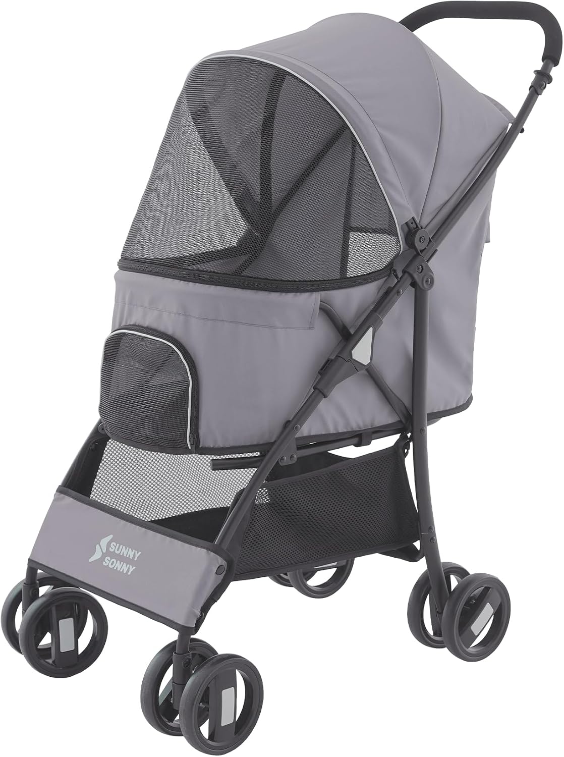 Detalle 1 de Sunny Sonny Pet Stroller for S/M Dogs & Cats up to 15kg – Foldable Travel Carrier with Swivel Wheels