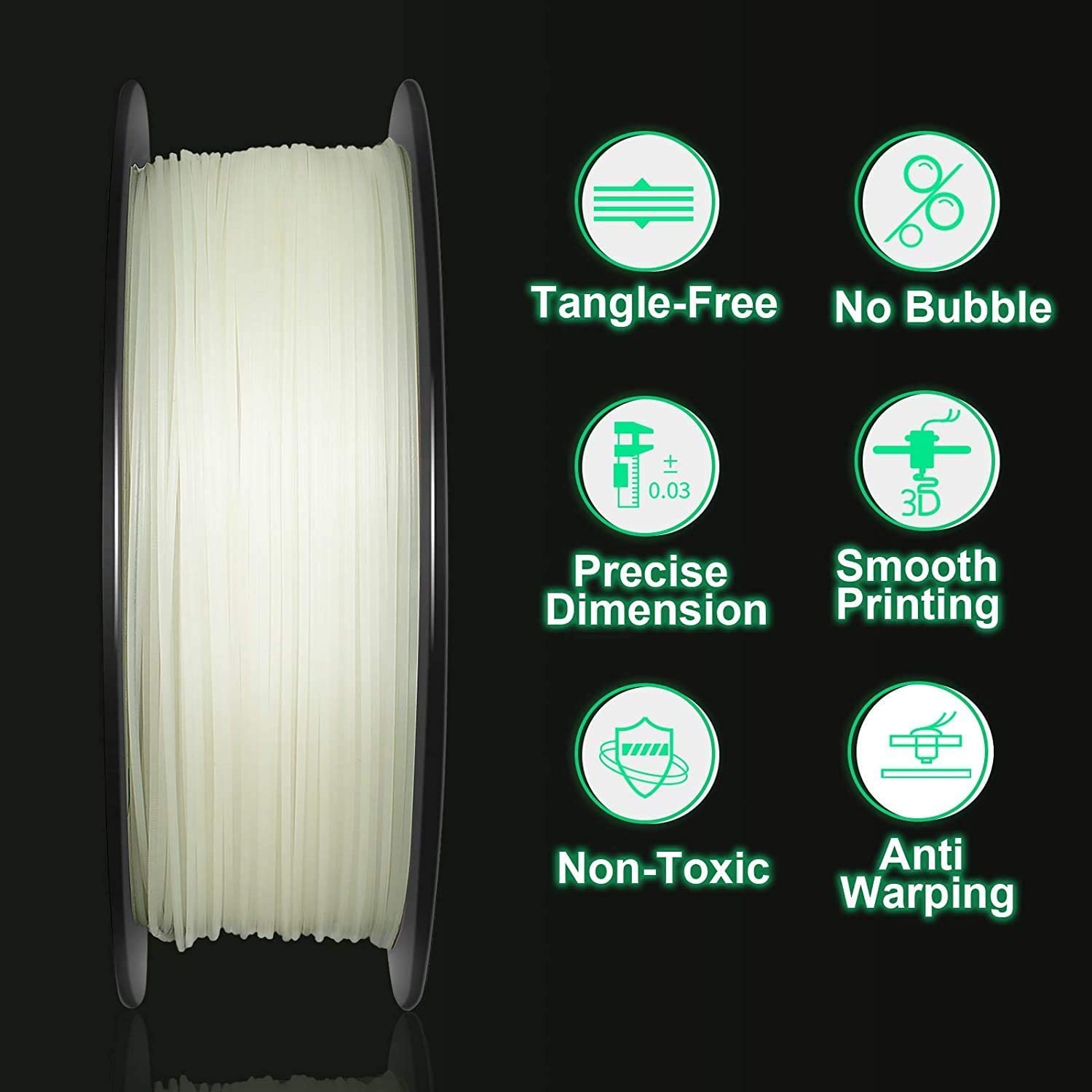 Detalle de GIANTARM PLA Filamento 1,75 mm Verde Luminoso 🌟 1 kg