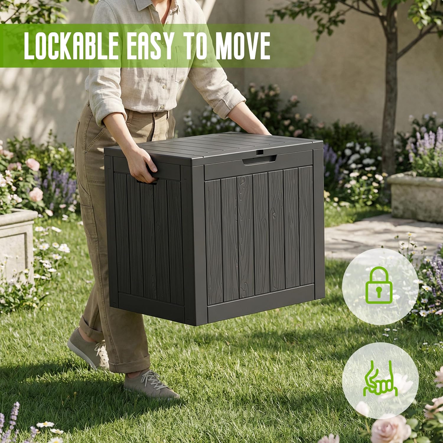 Detalle 1 de DRATO Outdoor Storage Box, 35 Gallon