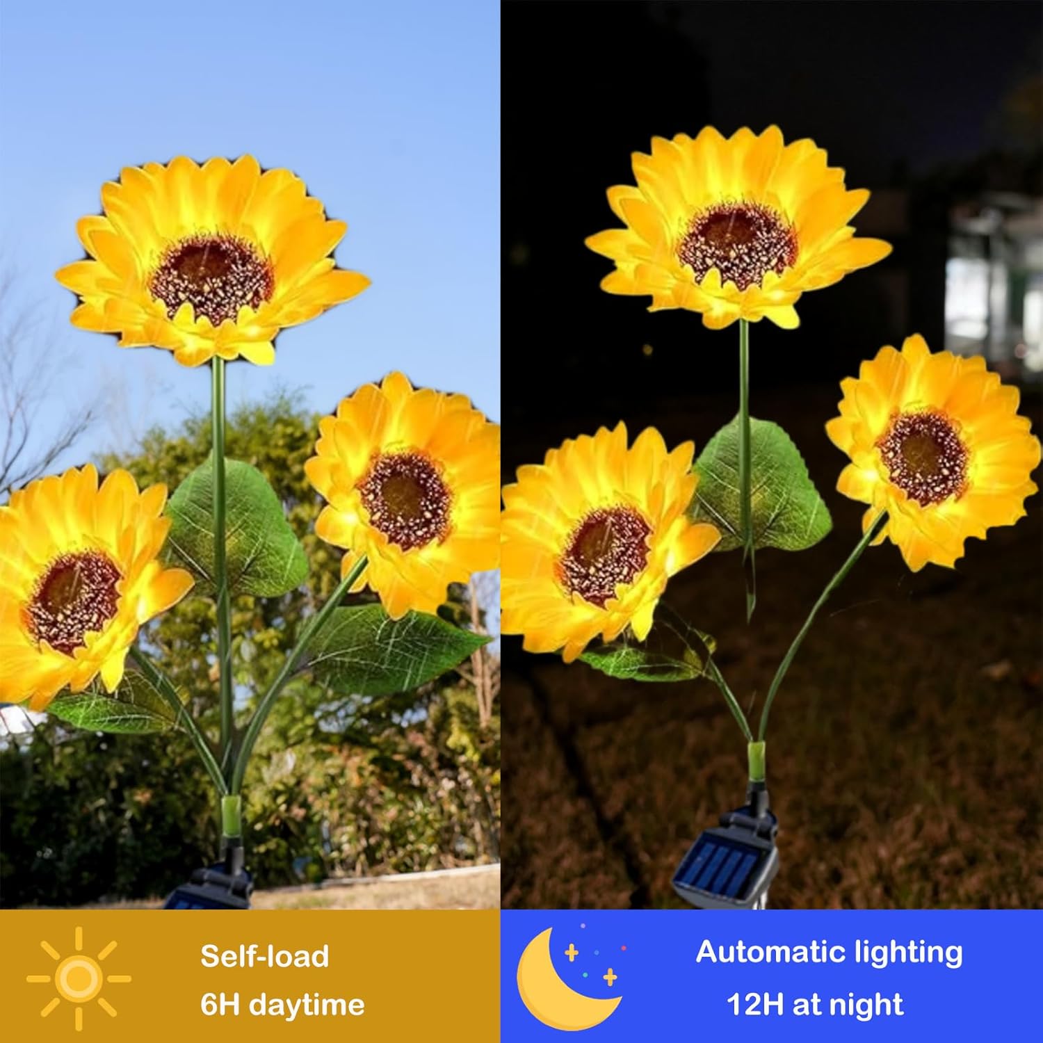 Thumbnail 3 de Hqynss upgraded solar sunflower garden lights (2-pack) with IP65 waterproof design