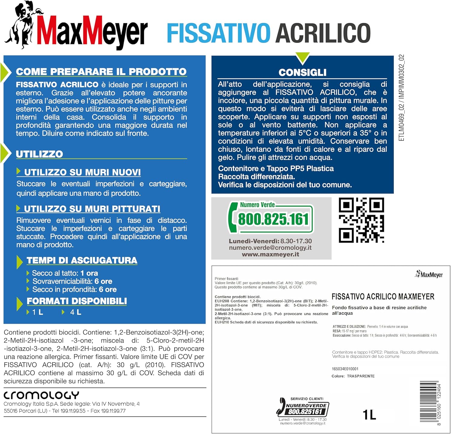 Thumbnail 1 de MAXMEYER Fissativo all'acqua trasparente 1 L: fissativo consolidante per interni ed esterni