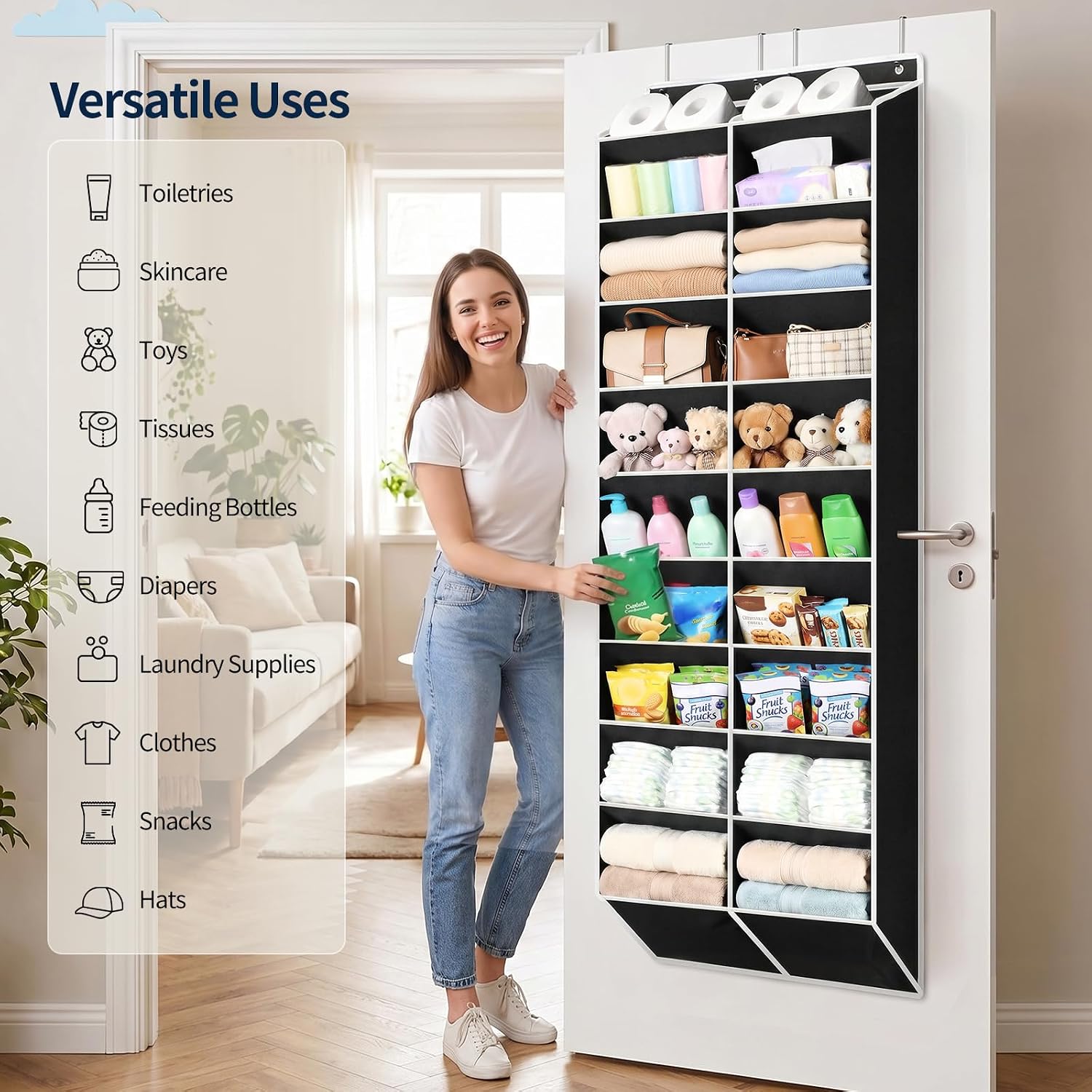 Detalle de Yecaye Over-the-Door Shoe Organizer, 30-Pair