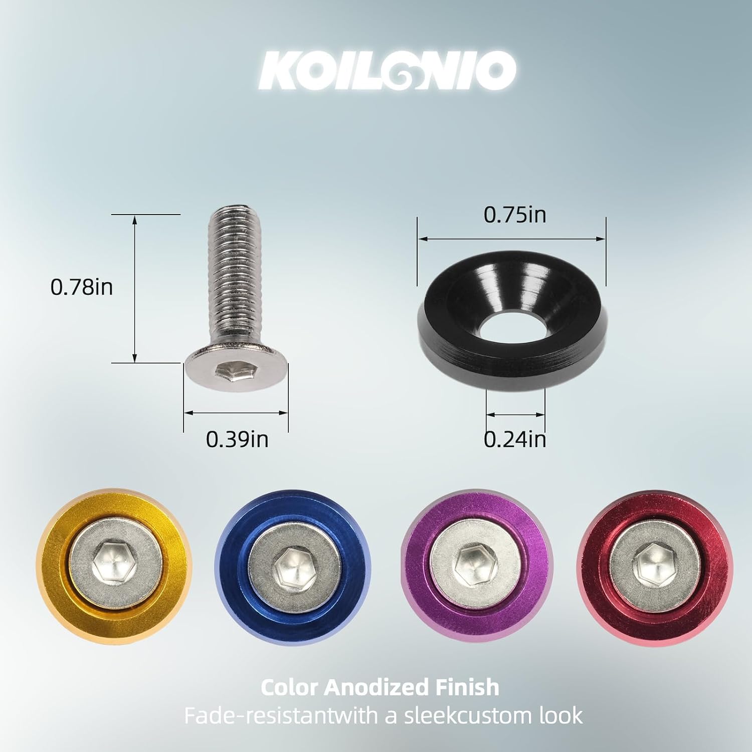 Detalle 1 de M6×20mm CNC Aluminum Washer and Bolt Kit