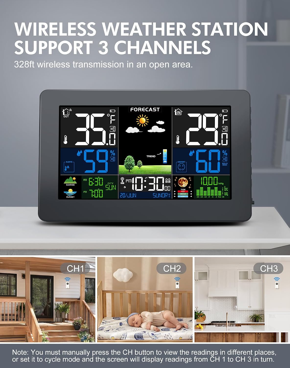 Detalle de Wireless Weather Station with 7.5-Inch Display