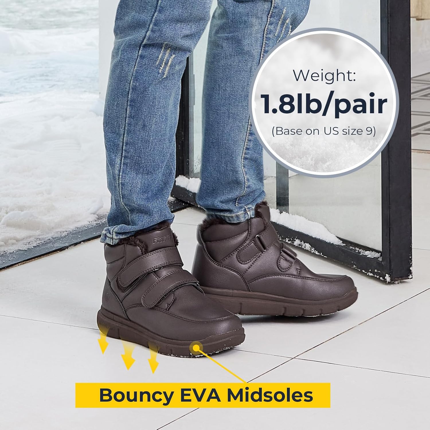 Thumbnail 5 de FitVille Winterschuhe Herren Extra Weit – wasserdichte Schneestiefel mit rutschfester Sohle