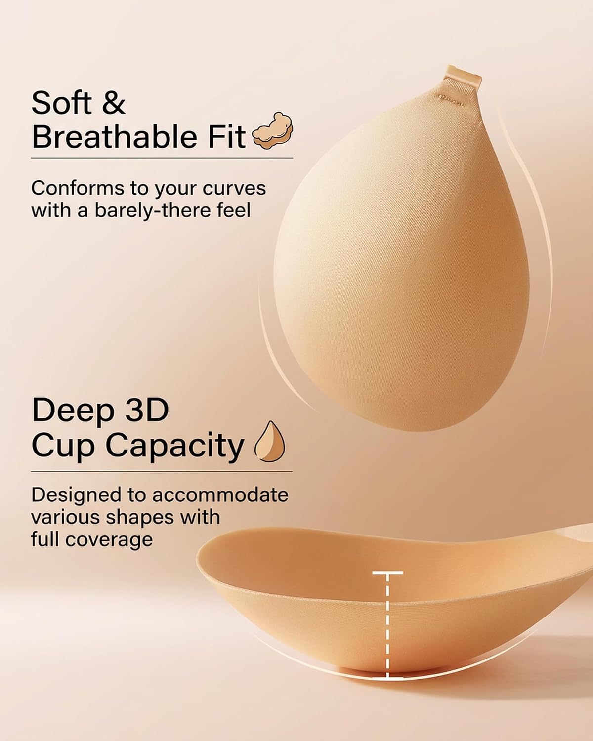 Detalle de SealGirl Sticky Bra Push Up, Backless Adhesive Bra Set with Nipple Covers