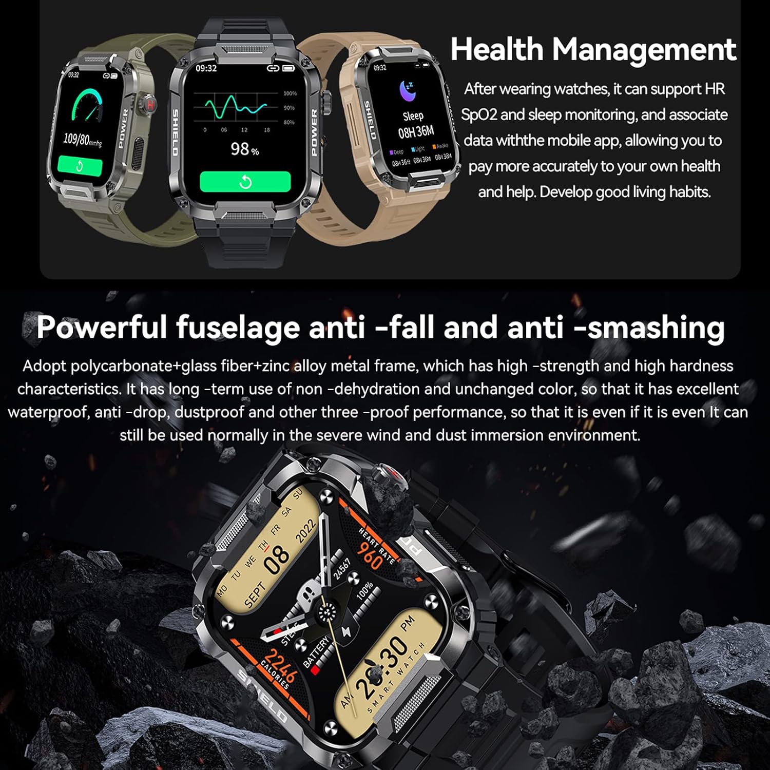 Detalle de Military Smart Watch 1.85" Heart Rate and Calls