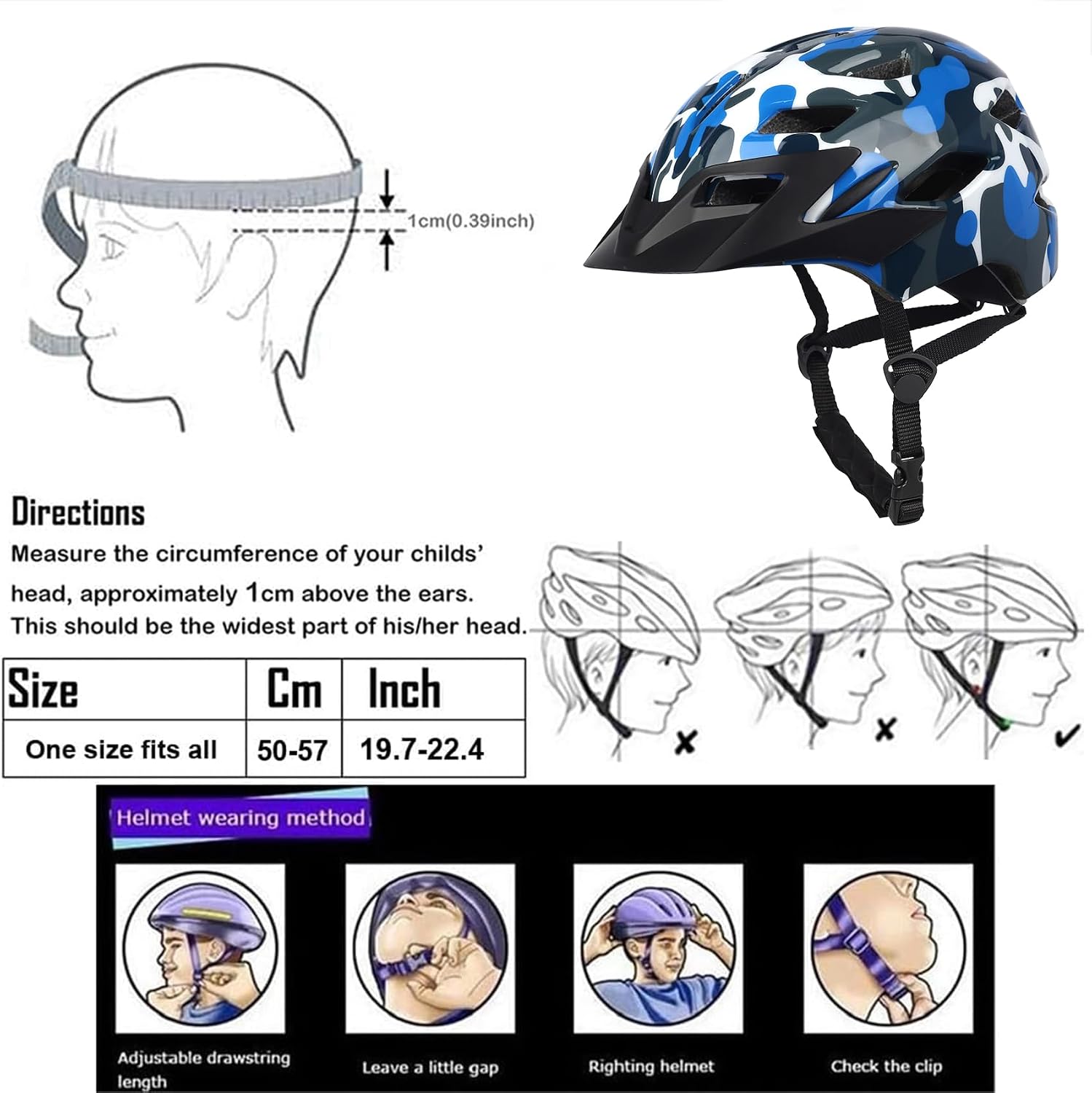Detalle 2 de Kids Bike Helmet by Bavilk: LED Tail Light, Detachable Visor, and Multi-Sport Versatility
