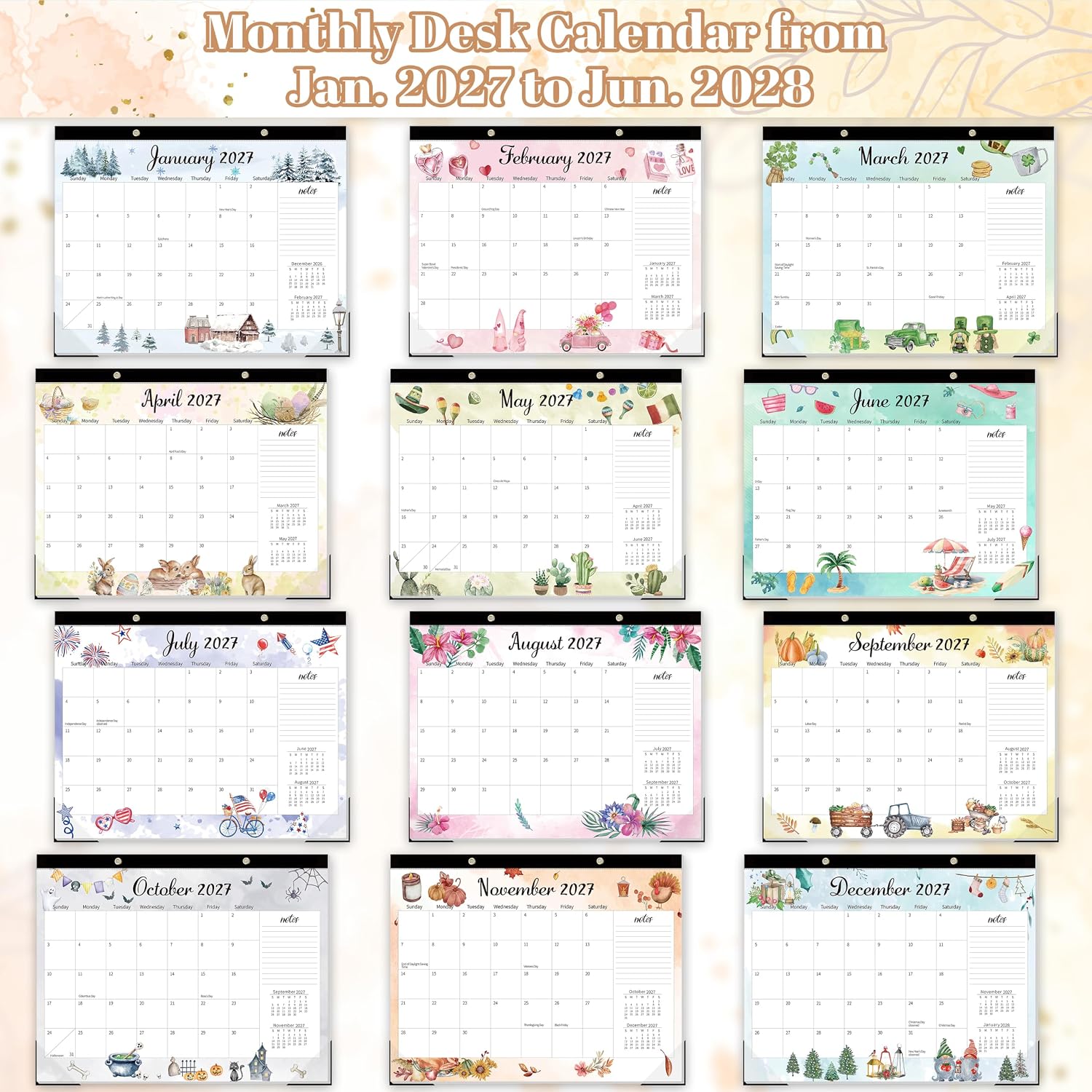 Detalle 2 de GuassLee Desk Calendar, 22" x 17