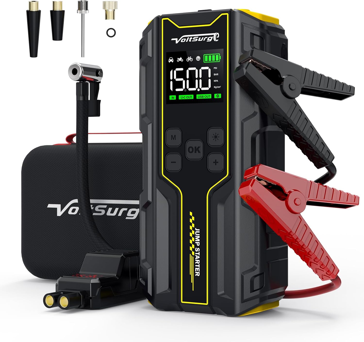 Detalle de Avviatore Emergenza per Auto 12V 7000A con compressore 150PSI e doppia USB
