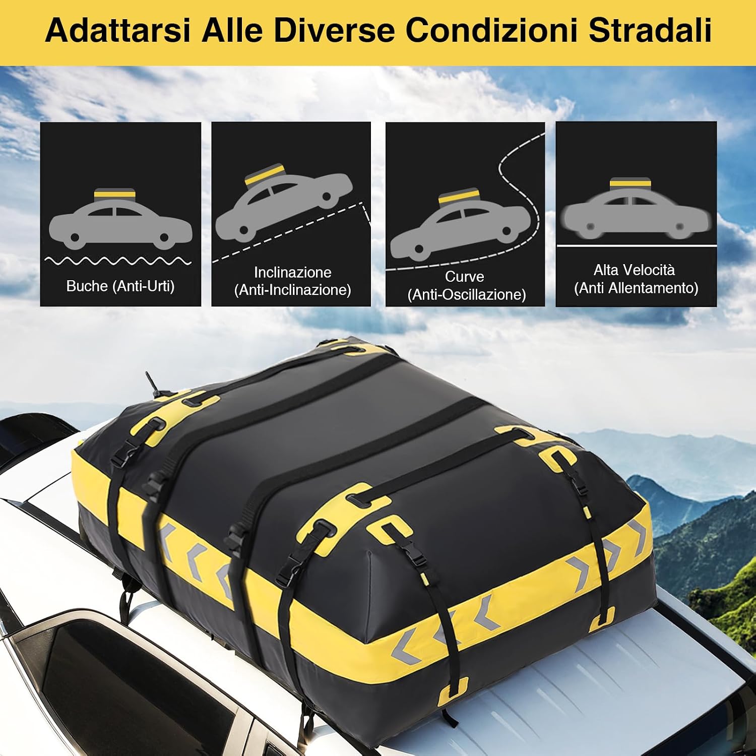 Thumbnail 4 de JOBYNA Borsa da Tetto 425 L: Borsa impermeabile pieghevole con tappetino antiscivolo e accessori per auto