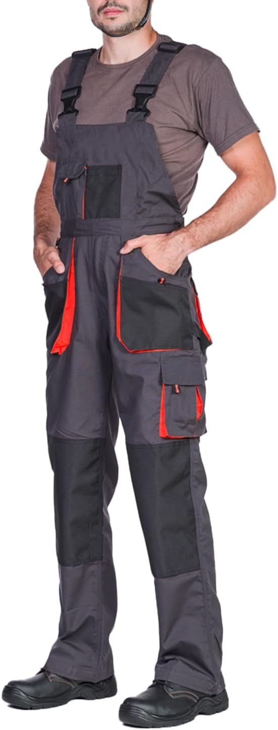 Detalle de MAZALAT Salopette da Lavoro Uomo – Pantaloni con Tasche, Ginocchiere e 3XL