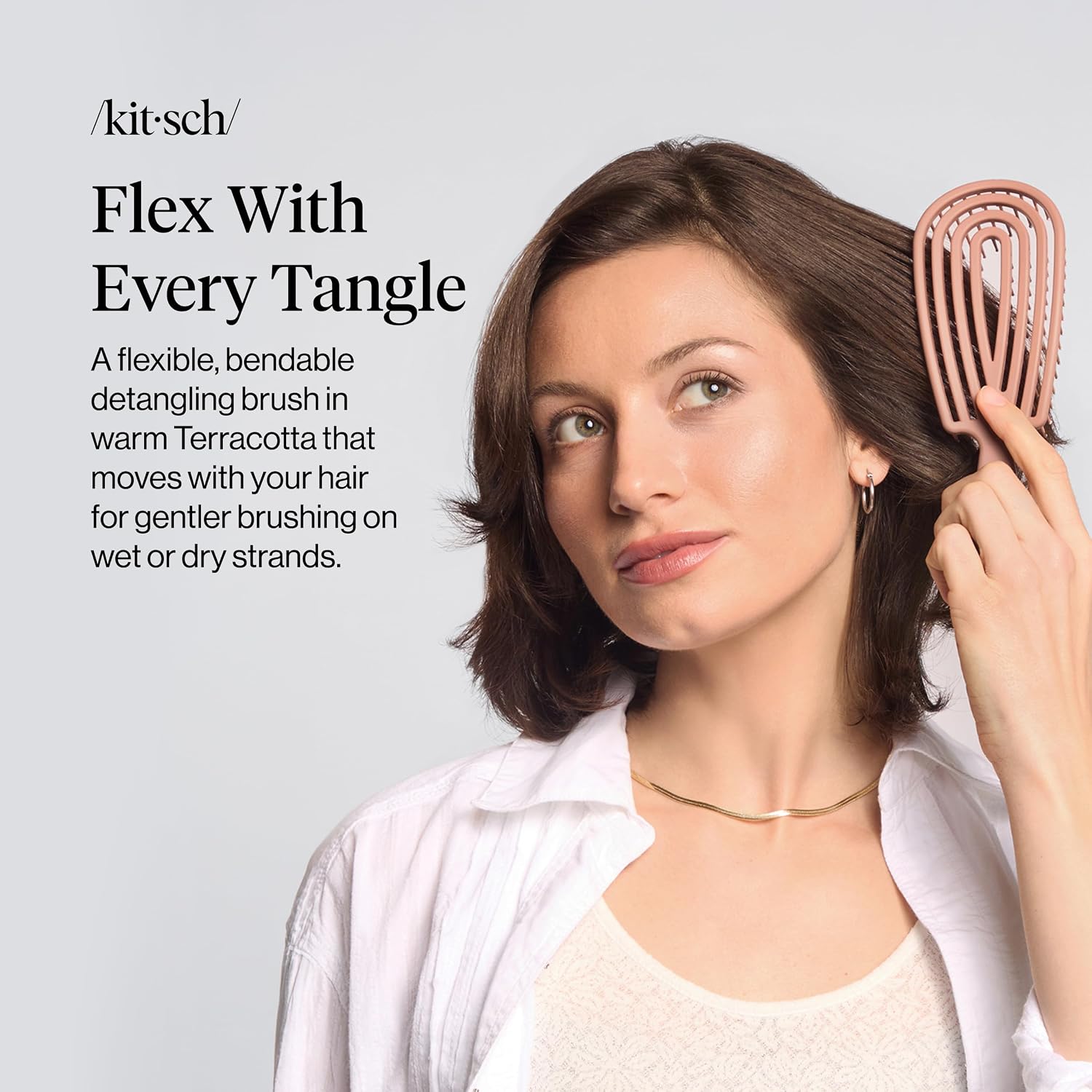 Detalle 2 de Kitsch Flexi detangling hair brush, Terracotta