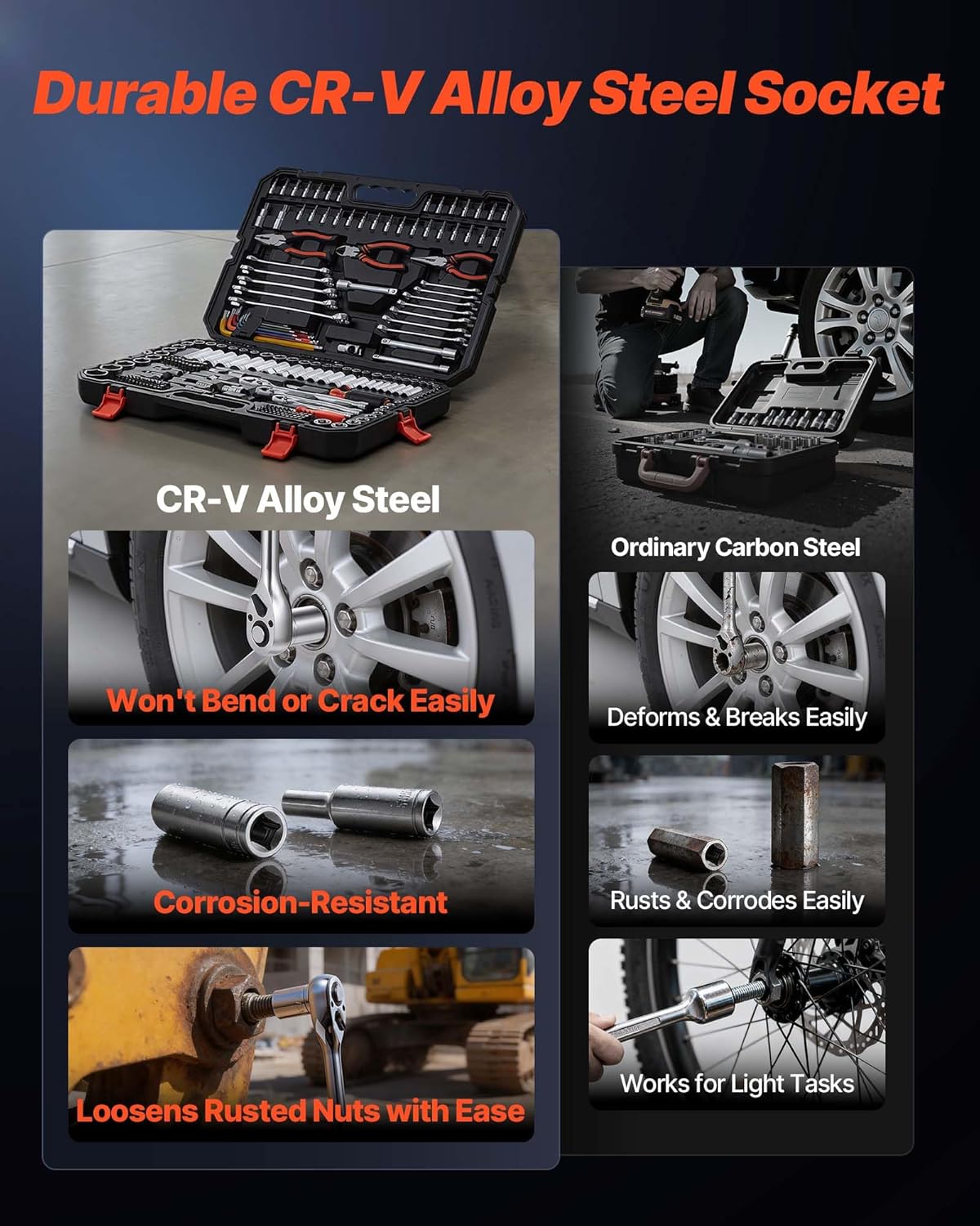 Detalle 2 de VEVOR Mechanics Tool Set 314-Piece