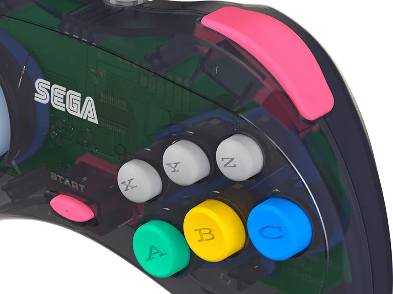 Detalle de Retro-Bit RB-SGA-025 セガサターン USBコントローラー Model 2・6ボタン・スレートグレー