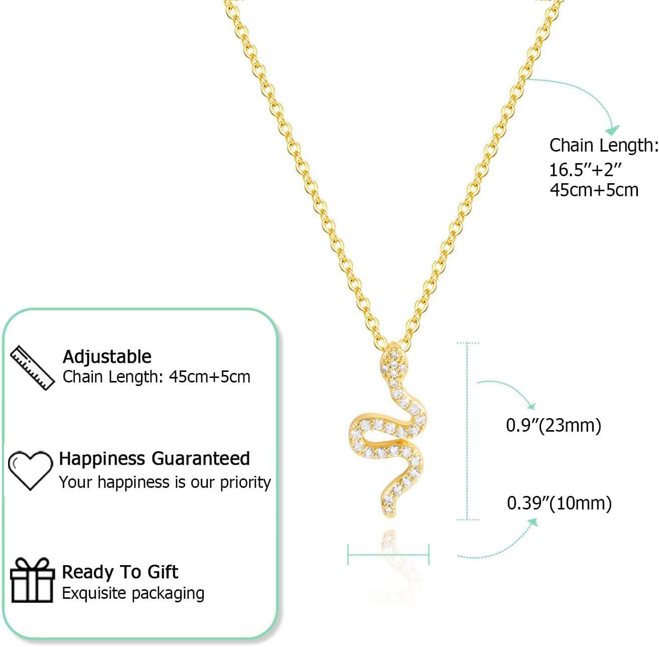 Detalle de HANLI 14K Gold Plated Animal Pendant Necklace for Women