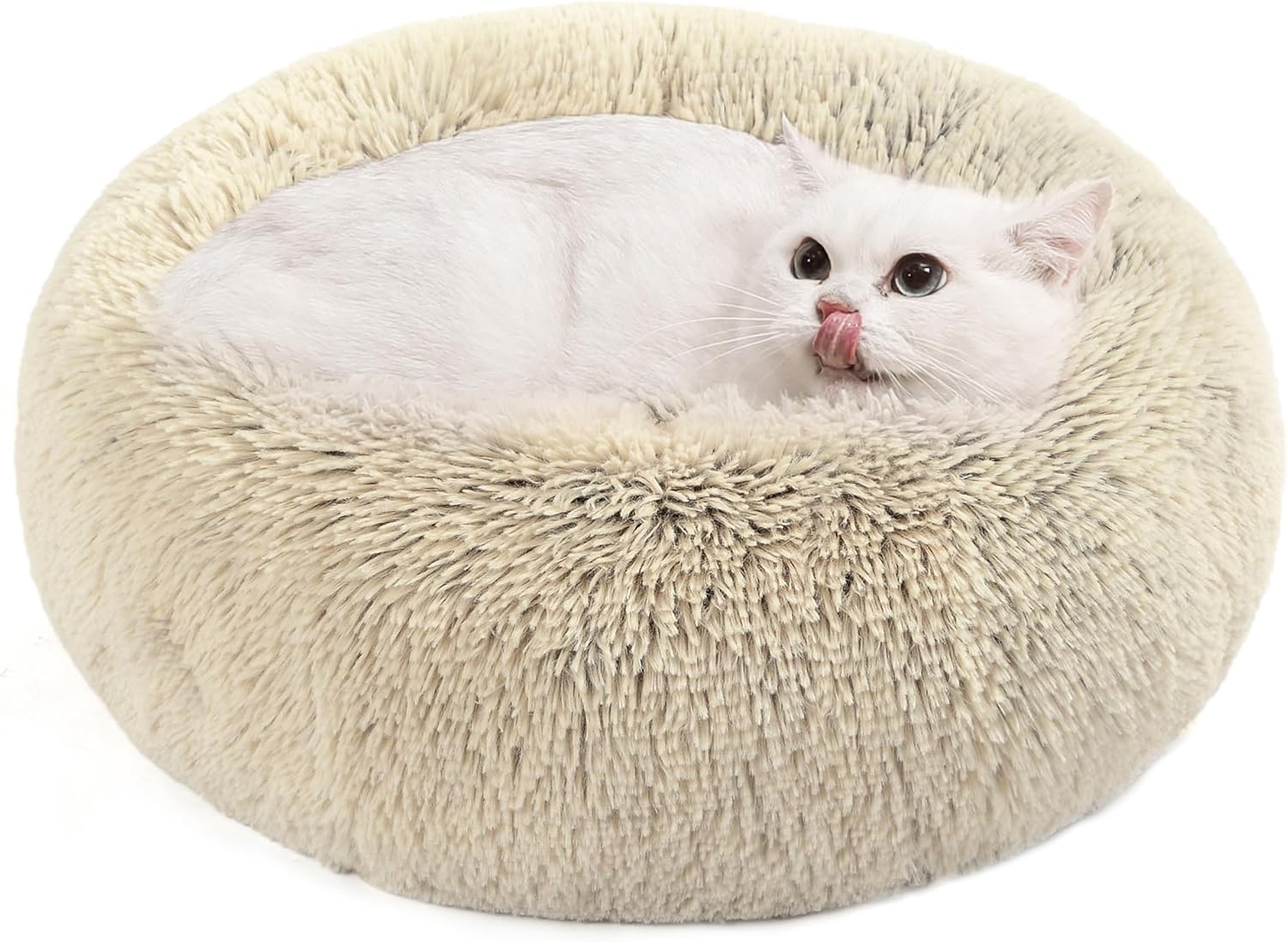 Detalle de Feandrea Cuccia per cani a ciambella interna sfoderabile e lavabile, diametro 50 cm – Cachi Ombré PGW037S01