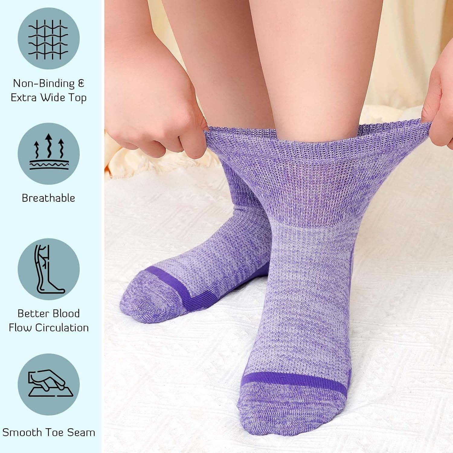 Detalle de LOFIR Bamboo Diabetic Socks, Size 6-11