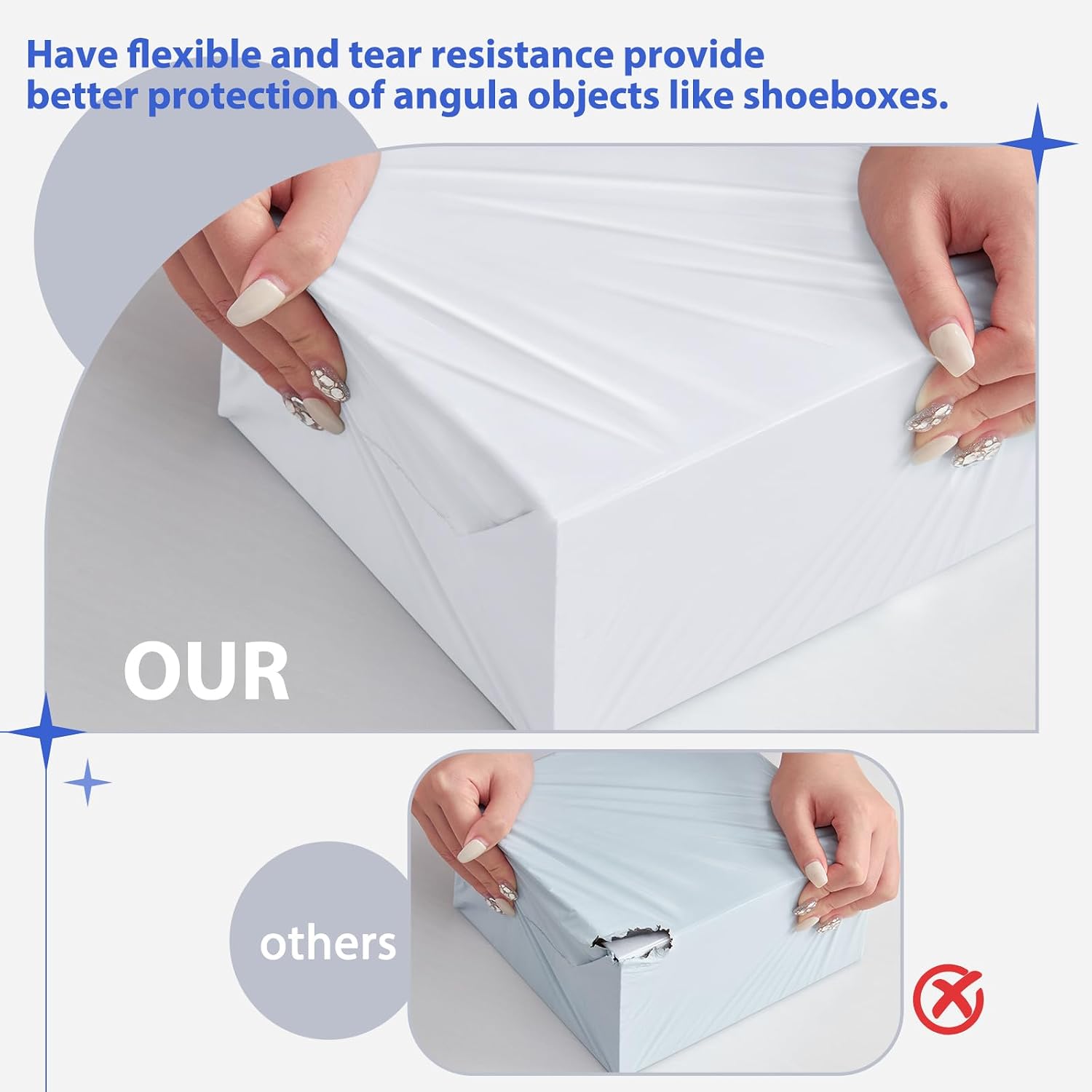 Detalle 2 de Fuxury 17.7 x 22-Inch Poly Mailers, 25-Pack, White Self-Seal Shipping Bags