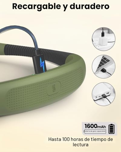 Detalle de Glocusent Luz de Lectura Recargable con cuello (Morado) – 19 LED, 5 colores y 5 niveles de brillo