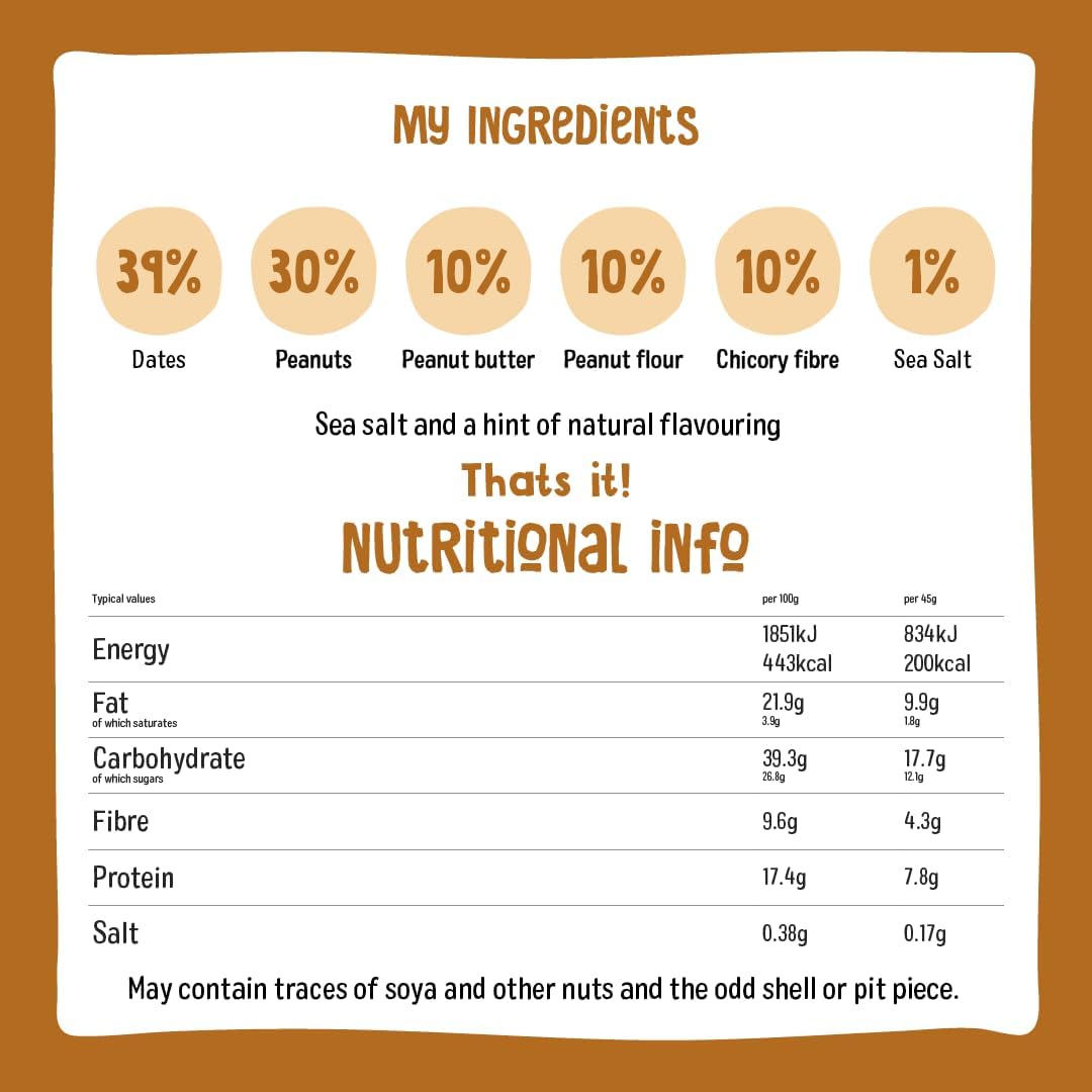 Thumbnail 1 de Nākd. Protein Burro di Arachidi – Barrette proteiche vegetali 7 g di proteine, 16×45 g