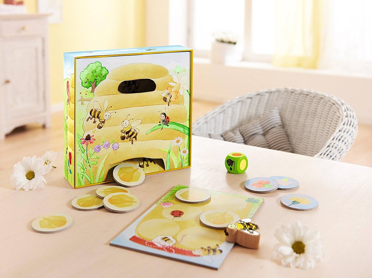Detalle de HABA Mes Premiers Jeux – Abella l'abeille, jeu coopératif pour enfants (1–4 joueurs, dès 2 ans)