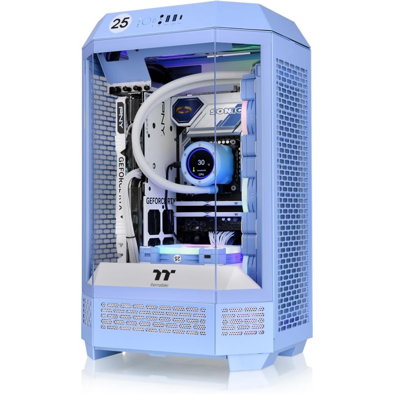 Thumbnail 2 de Thermaltake The Tower 300 Hydrangea Blue micro-ATX (MATX) con USB-C y cristal templado