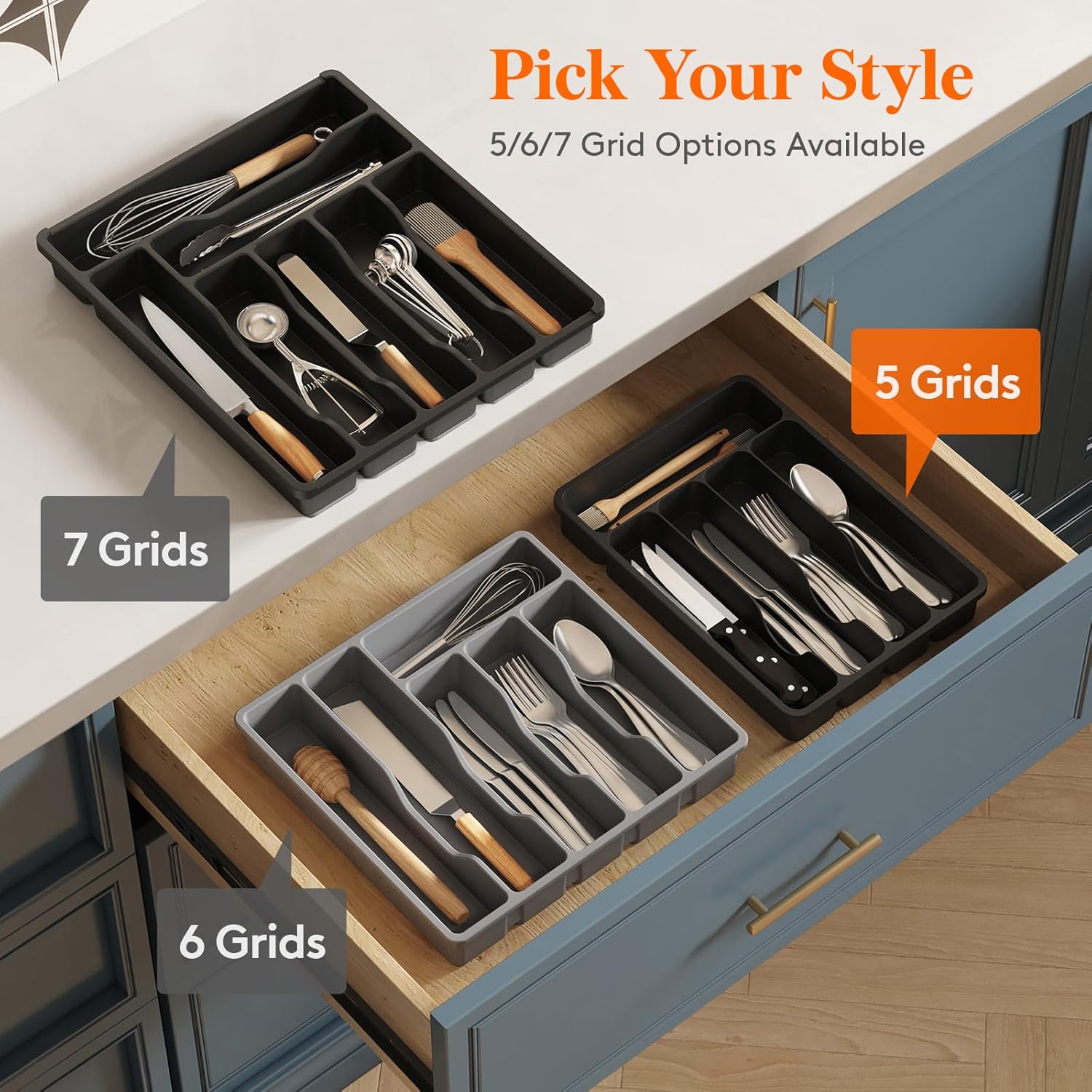 Thumbnail 6 de Lifewit Silverware Drawer Organizer Tray 9.1 x 12.6