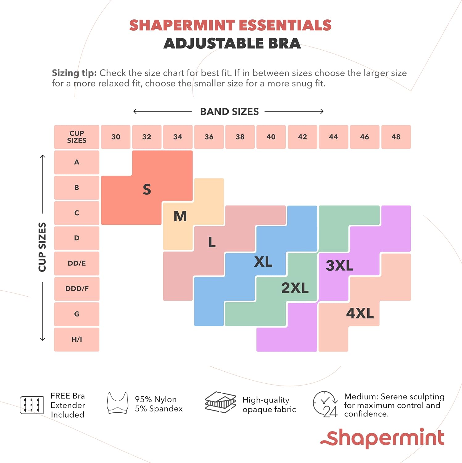 Detalle de SHAPERMINT Bralettes Support Wireless Bra 36DDD