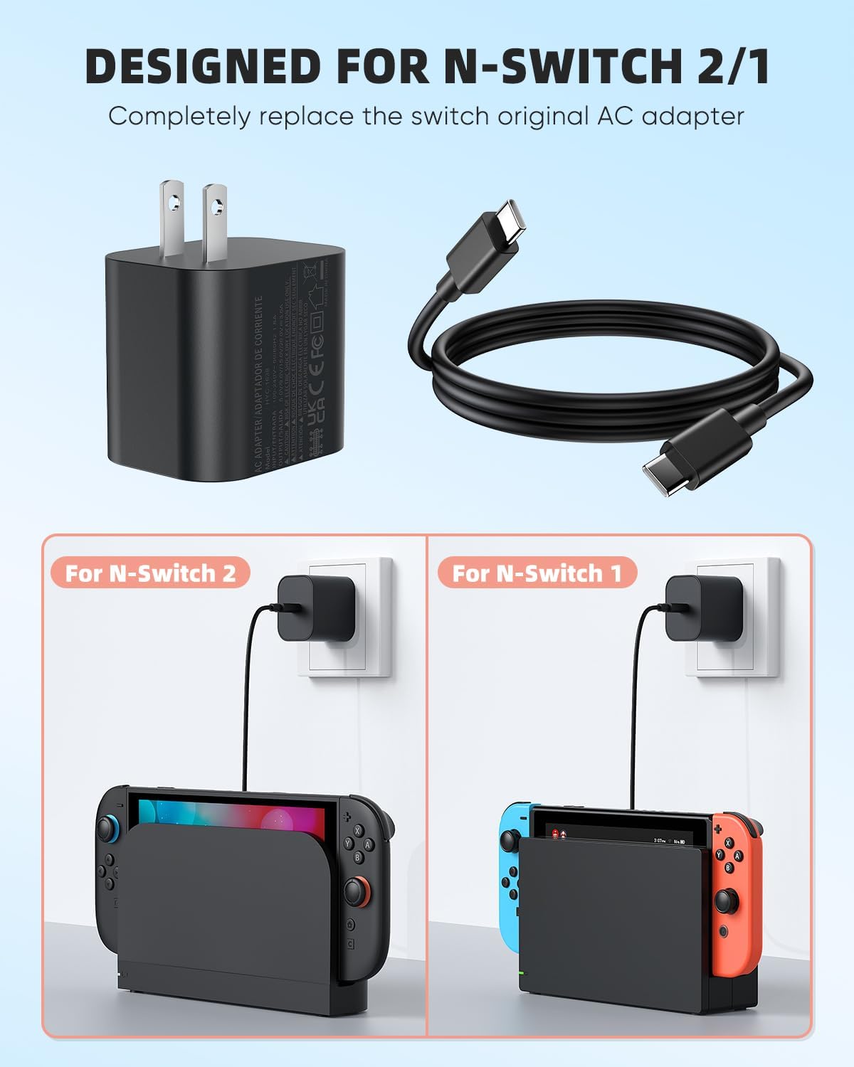 Thumbnail 5 de Switch 2 Charger 60W USB-C PD 3.0 Power Adapter