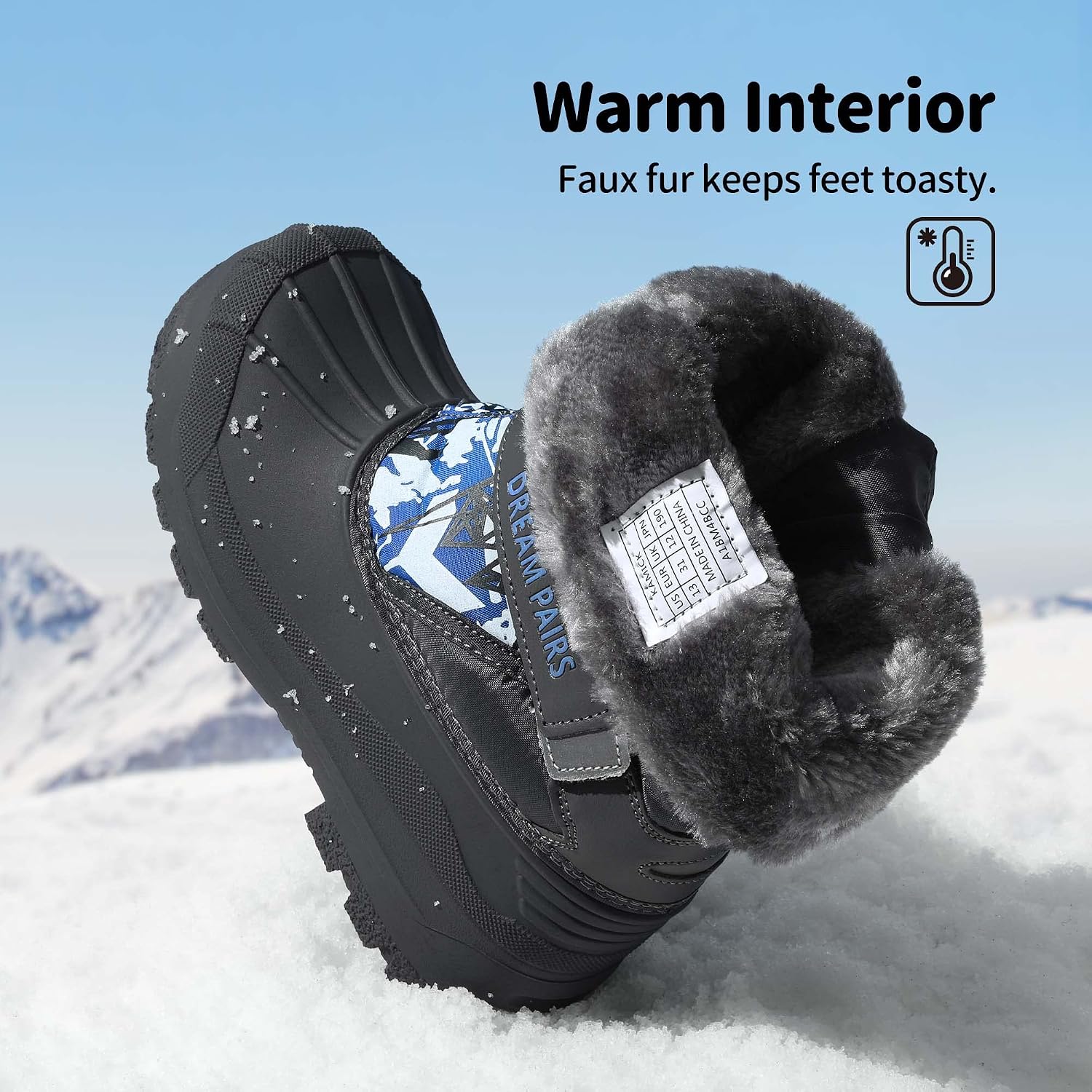Detalle 1 de DREAM PAIRS Kids’ Snow Boots with Faux Fur Lining