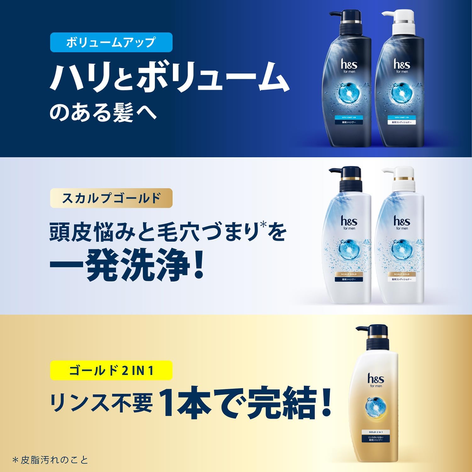Thumbnail 5 de h&s for men ボリュームアップ薬用シャンプー＆コンディショナーセット 350mL+350g ポンプ