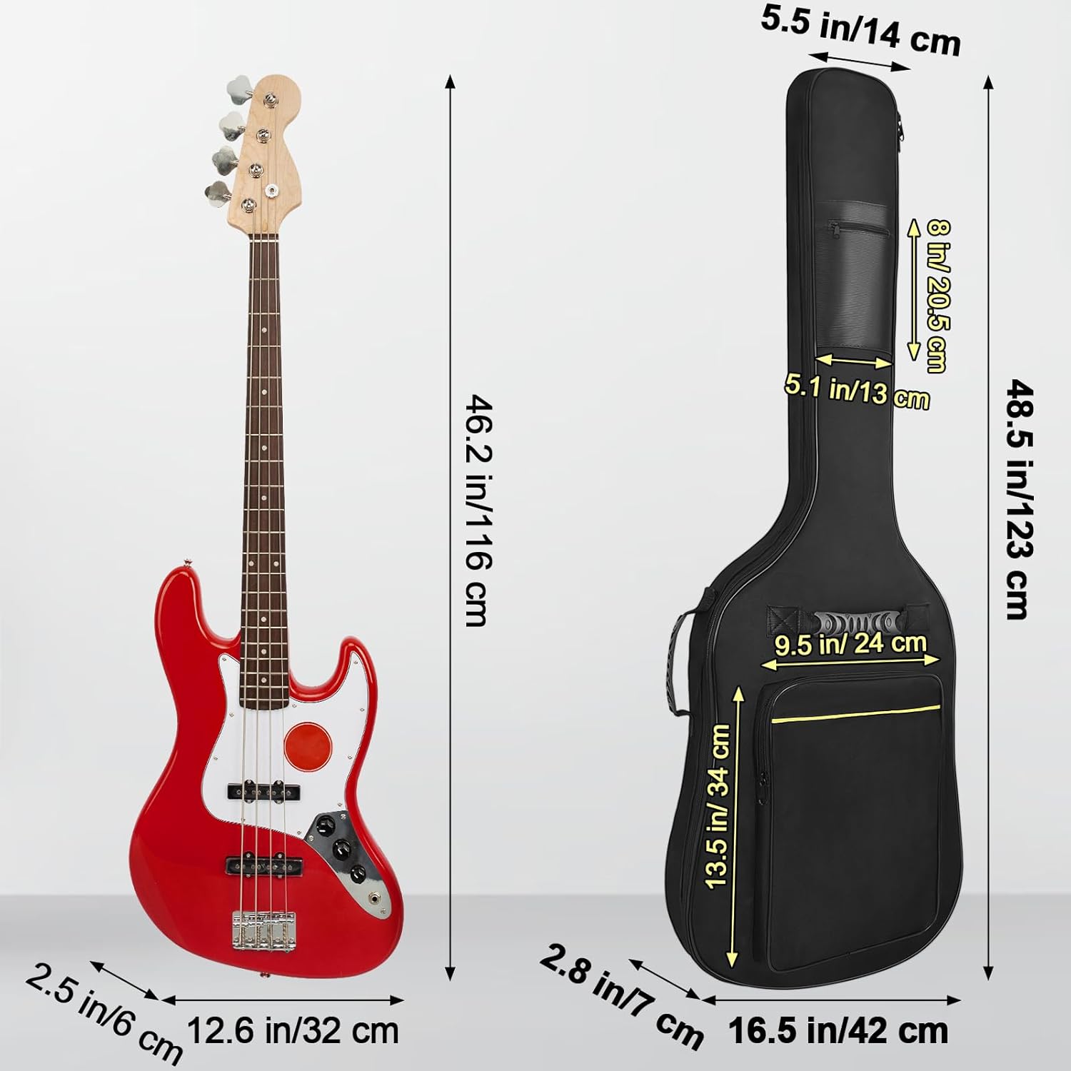Thumbnail 1 de HOHIYO Bass Guitar Bag with 8mm padding, waterproof gig bag and pockets