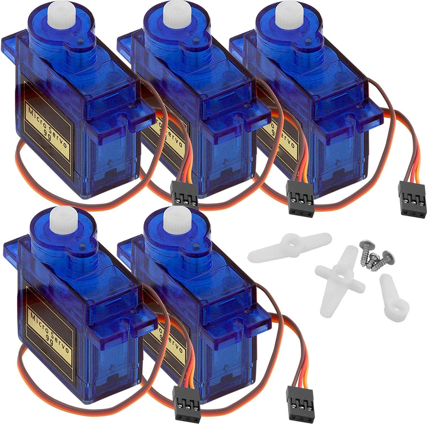Detalle de AZDelivery 3 x Micro Servo compatibili SG90 9G per RC e Arduino, incl. e-book