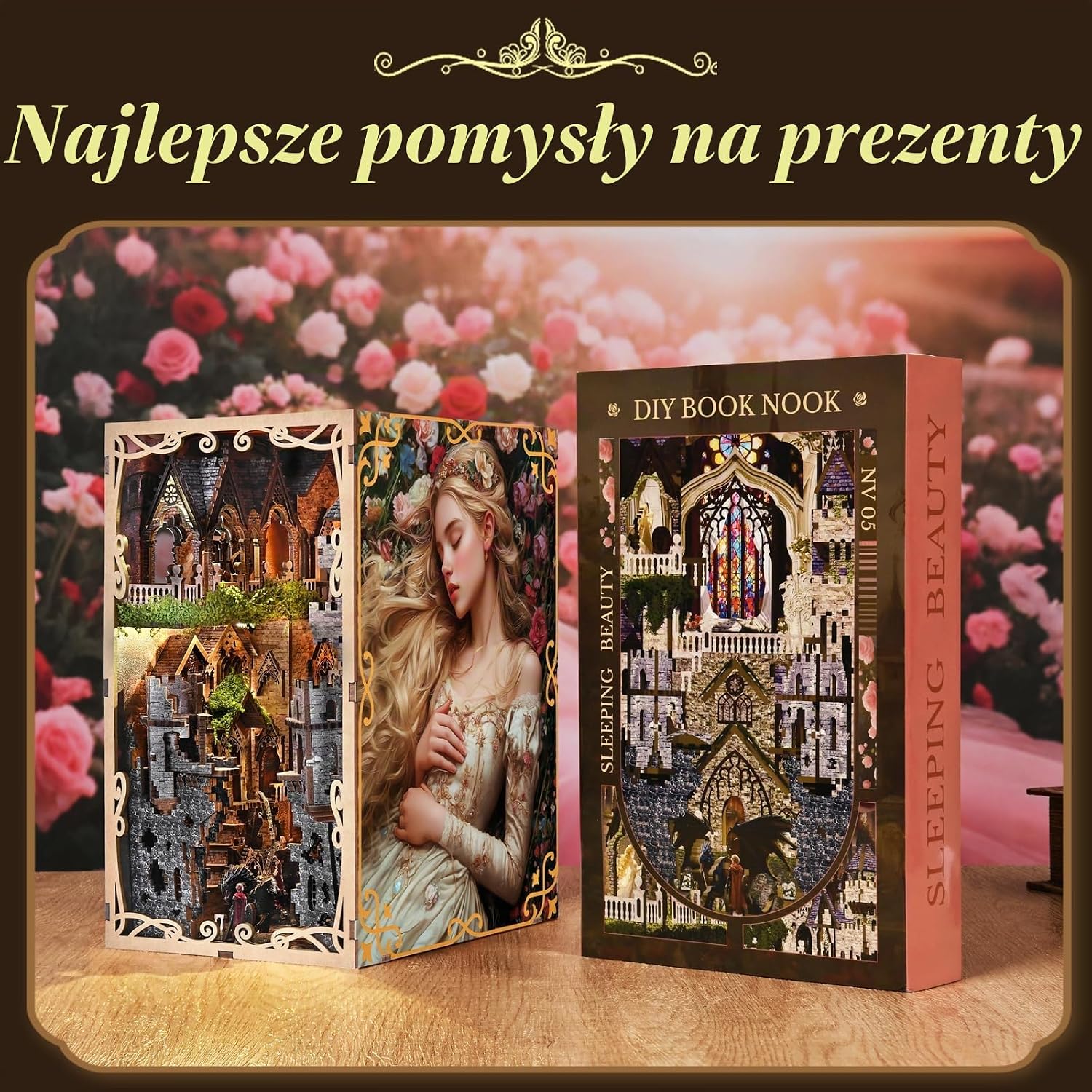 Detalle de MiniCity Book Nook Kit – drewniany zestaw 3D LED Sleeping Beauty