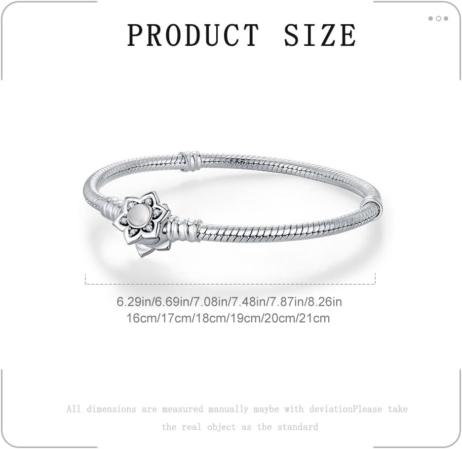 Detalle de BOIGEGU Damen-Armband in Silberoptik mit Herz-Schlangen-Gliedern und Kronen-Charm-Verschluss
