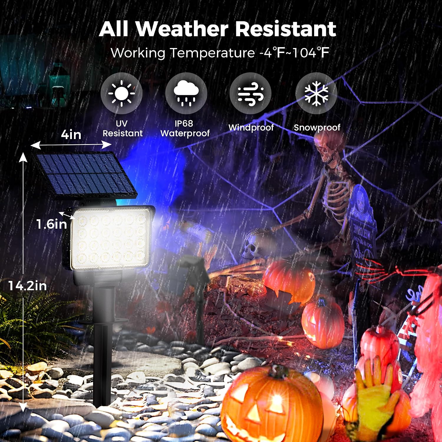 Detalle 1 de COOZAMING Solar Spotlights, 24 LEDs