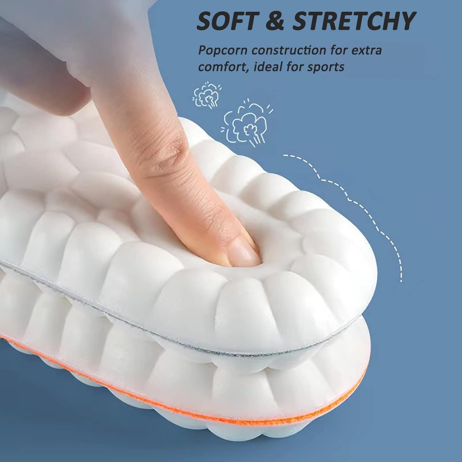 Detalle de Memory Schaum Einlegesohlen mit Arch Support – Komfort & Fußmassage für Damen und Herren