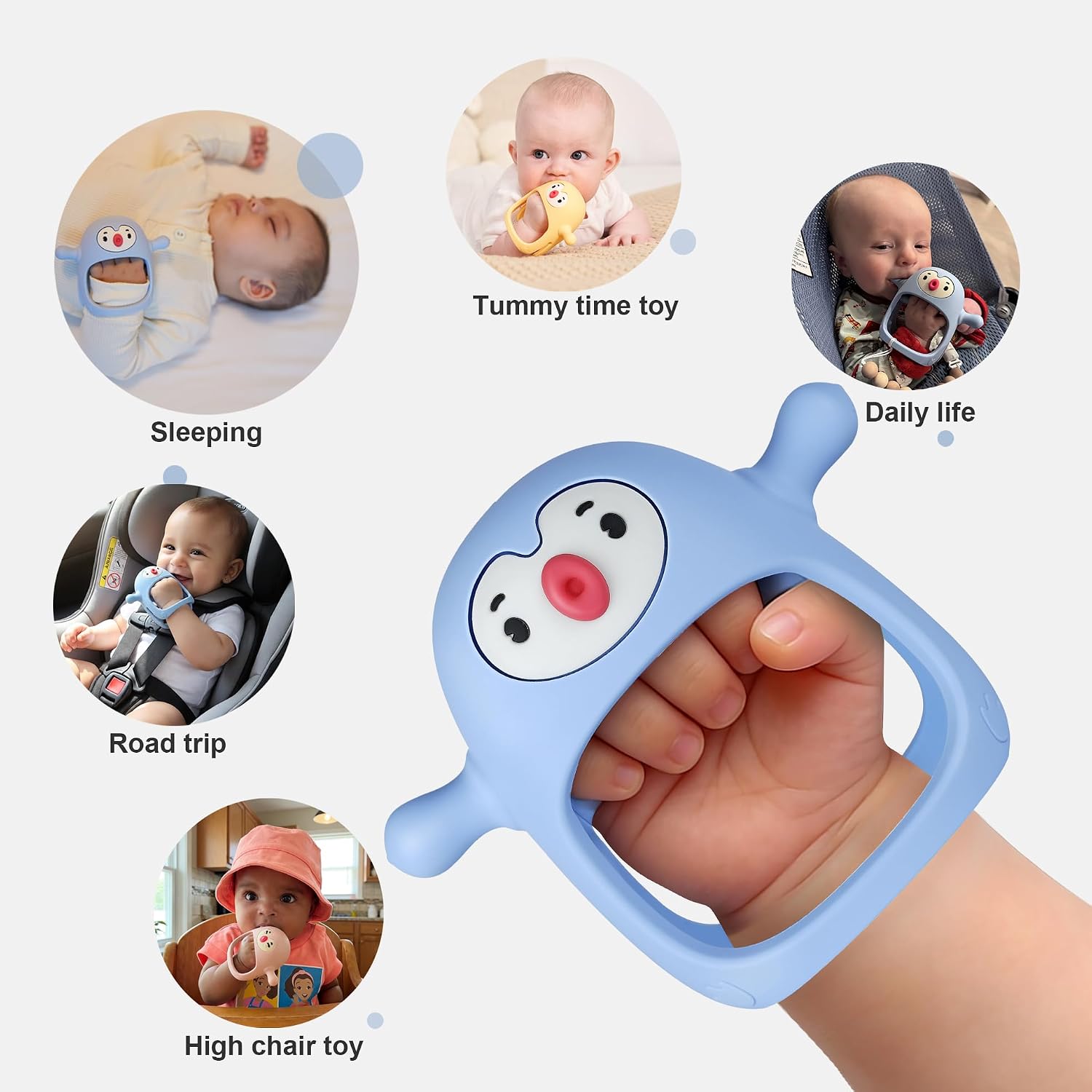 Thumbnail 4 de Smily Mia Baby Teething Toys for 0-6 Months: Penguin Teethers & Teething Mittens (2-Pack)