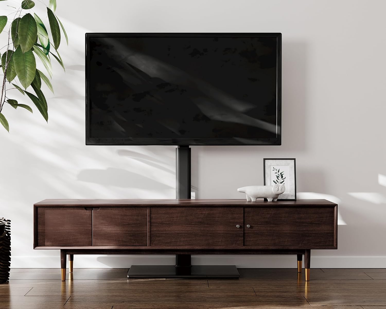 Detalle 2 de FITUEYES TV Floor Stand for 32–60 Inch TVs with Swivel Bracket