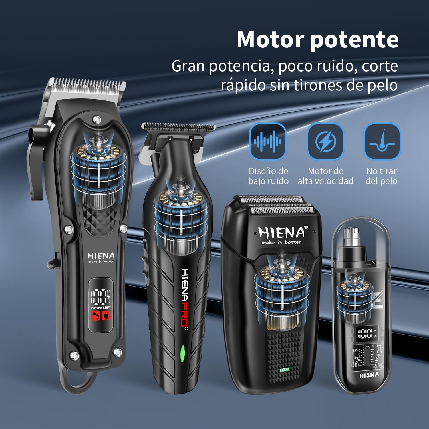 Thumbnail 4 de HIENA PRO Juego de cortapelos inalámbrico 1500 mAh