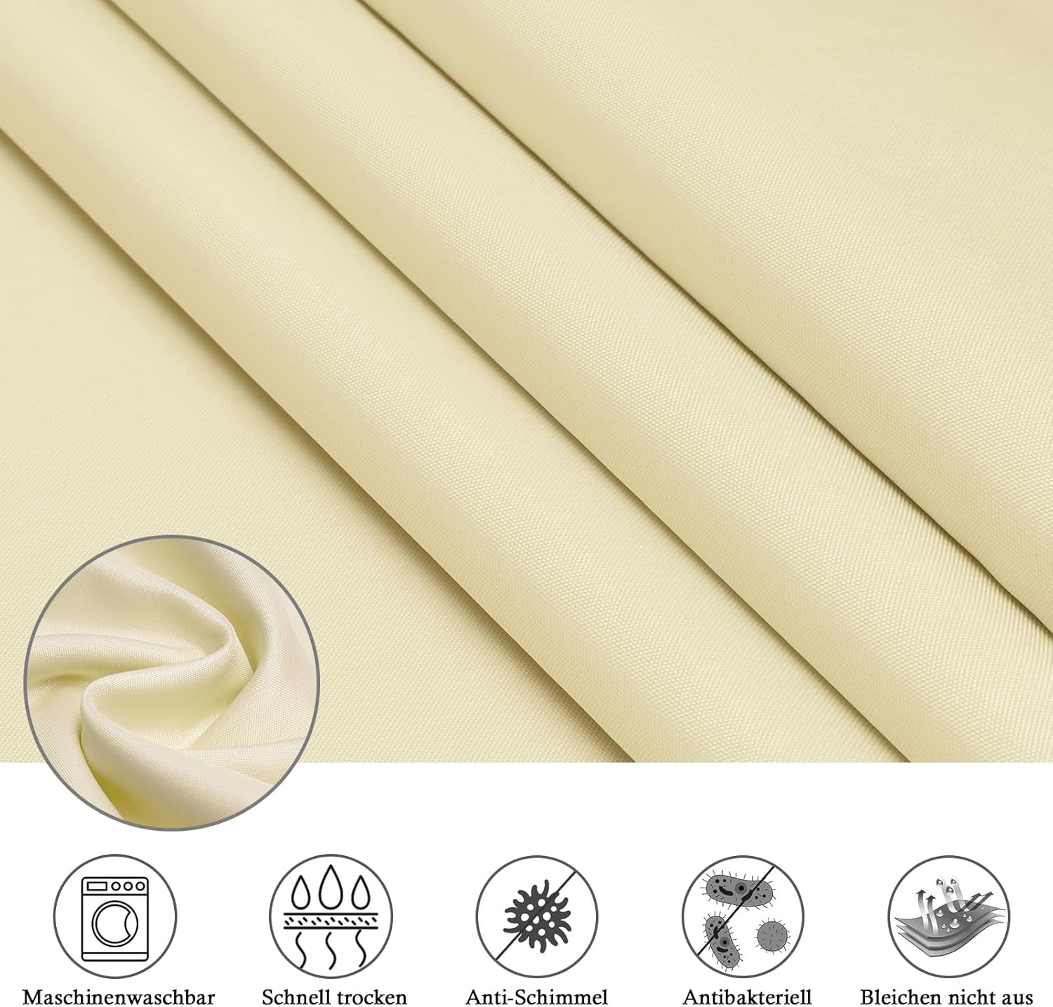 Thumbnail 4 de EurCross Rideau de douche beige 180x200 cm